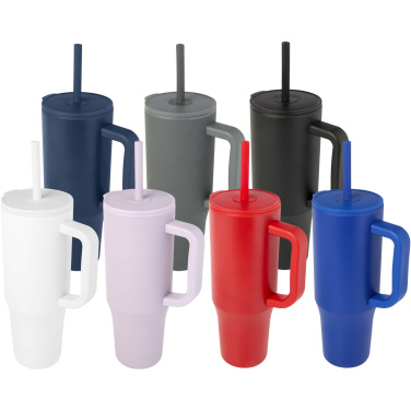 Logotrade reklaminės dovanos nuotrauka: Brady 900 ml RCS sertifikuota termo stiklinė su silikoniniu šiaudeliu