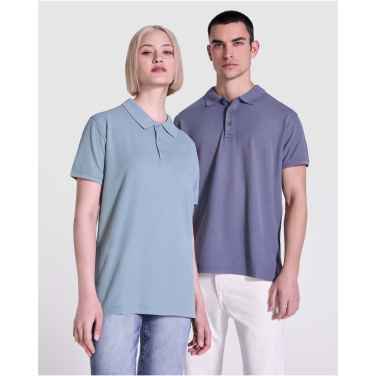 Logotrade dovana nuotrauka: Cobain trumpomis rankovėmis unisex polo marškinėliai