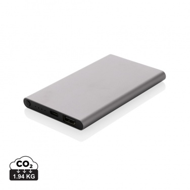 Logotrade Ideja dāvanas foto: RCS otrreizēji pārstrādāta plastmasas/alumīnija 4000 mah jaudas banka ar C tipu