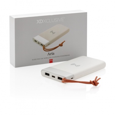 Logotrade ziemassvētku dāvanas foto: Aria 8000 mAh 5W bezvadu uzlādes barošanas bloks