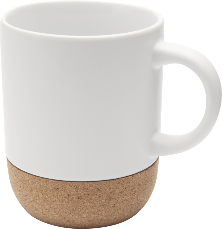 Logotrade dāvanas foto: Billie 300 ml keramikas sublimācijas krūze ar korķa detaļām