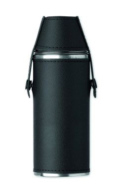 Logotrade korporatīvās dāvanas foto: Gurnu kolba ar šotu krūzītēm