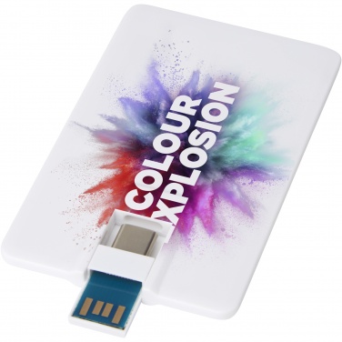 Логотрейд pекламные cувениры картинка: Duo Slim USB-накопитель емкостью 64ГБ и разъемами Type-C и USB-A 3.0
