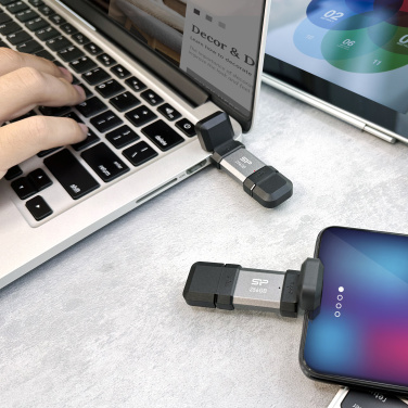 Логотрейд pекламные cувениры картинка: Флешка Silicon Power Mobile - C51 3.2, 64 ГБ