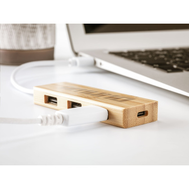 Лого трейд pекламные cувениры фото: Бамбуковый USB-концентратор