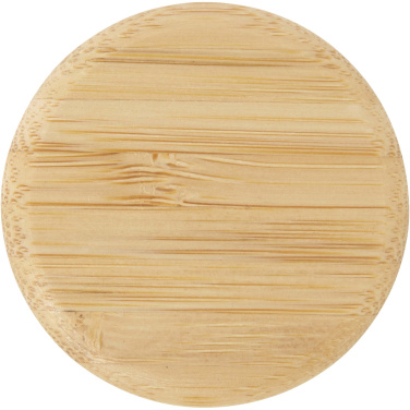 Лого трейд бизнес-подарки фото: Стеклянная бутылка для воды Porto объемом 500 мл с силиконовой ручкой и бамбуковой крышкой