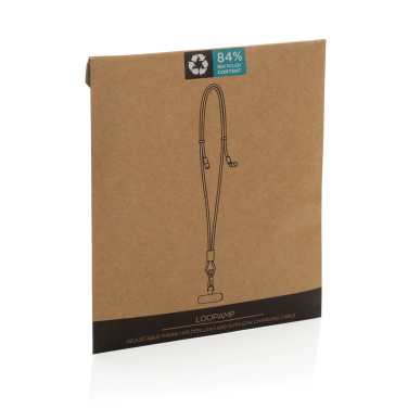 Логотрейд pекламные cувениры картинка: Регулируемый телефонный шнур LoopAmp RCS RPET с кабелем мощностью 60 Вт