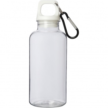 Logotrade profilreklam bild: Oregon 400 ml vattenflaska av RCS-certifierad återvunnen plast med karbinhake