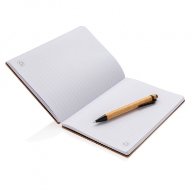 Logotrade reklamprodukter bild: A5 bambu anteckningsbok & penna