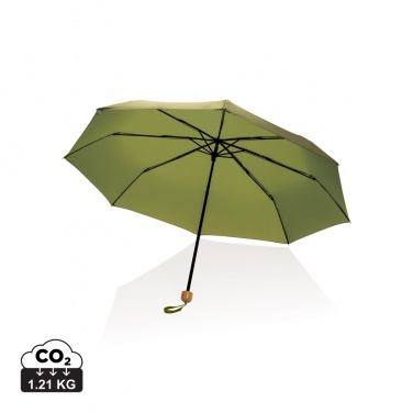 Logotrade reklamprodukter bild: 20.5" Impact AWARE™ RPET 190T Pongee paraply  bambu