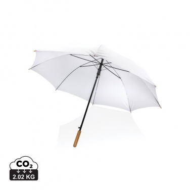 Logotrade reklamprodukter bild: 27" Impact AWARE™ RPET 190T auto open paraply bambu