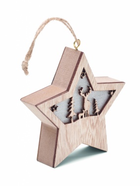 Logotrade presentreklam bild: MDF-julstjärna med ljus