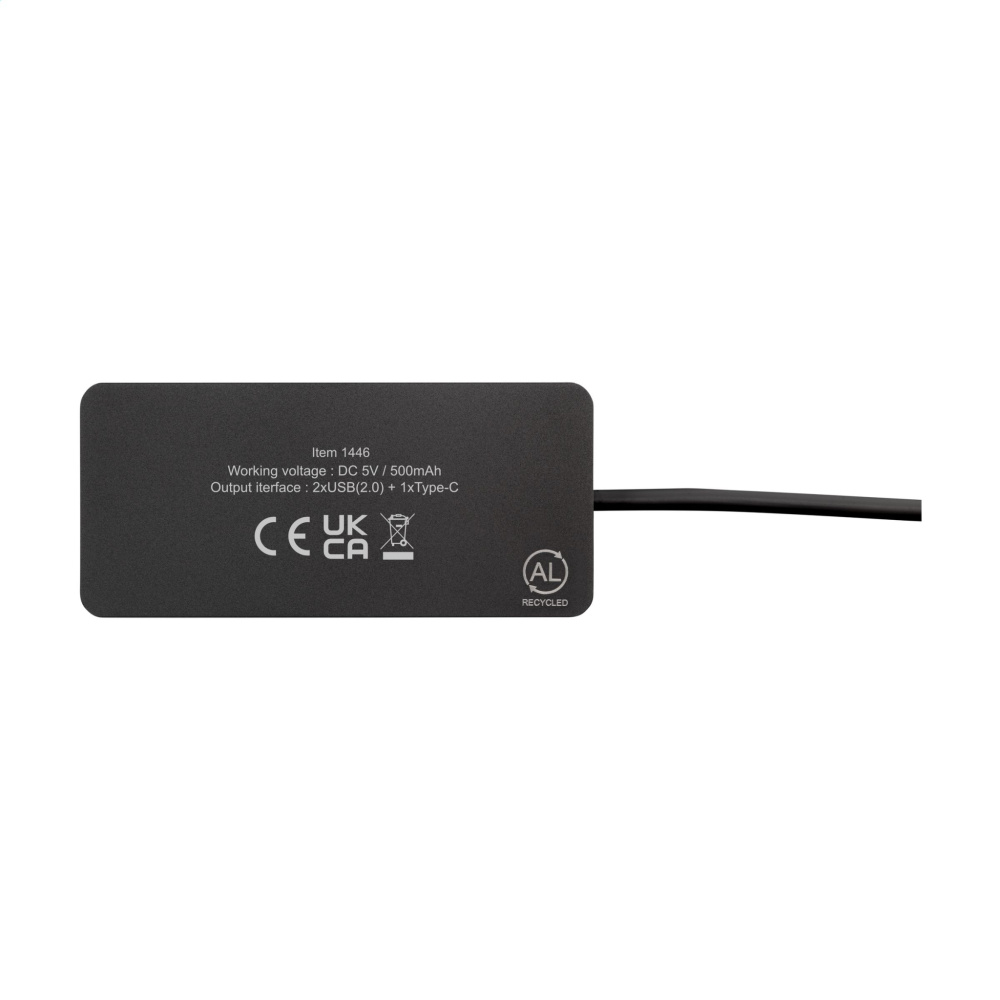 Logotrade kampanjprodukter bild: Tecco GRS Recycled Alu USB Hub