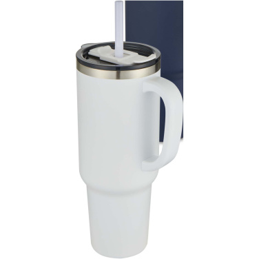 Logotrade profilprodukter bild: Sydney dubbelväggig vakuumisolerad kopparmugg med sugrör, 1 200 ml