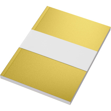 Logotrade kampanjprodukter bild: Novella Austen A5 anteckningsbok med mjukt metallomslag – 100 ark